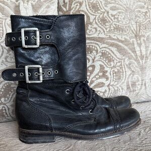 All Saints Black Leather Boots